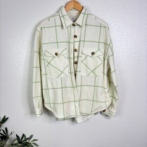 SISSTREVOLUTION Alva Oversized Plaid Fleece Shirt Jacket Size S